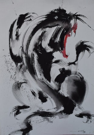 Technique: Ink  Color On Canvas